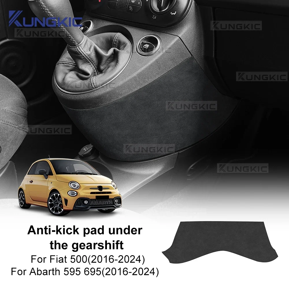 Car Accessories Under 500 - Naklejka zamszowa na konsolę Fiat 500